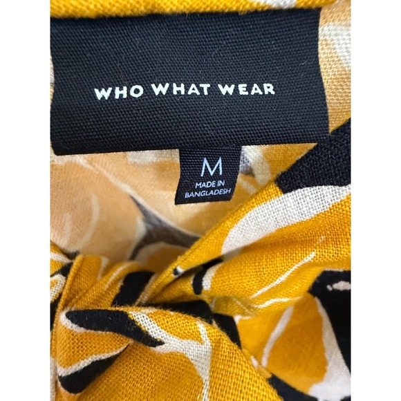 Who What Wear Revolve Yellow Floral Tropical Short Sleeve Mini Dress Size Medium - Picture 5 of 7